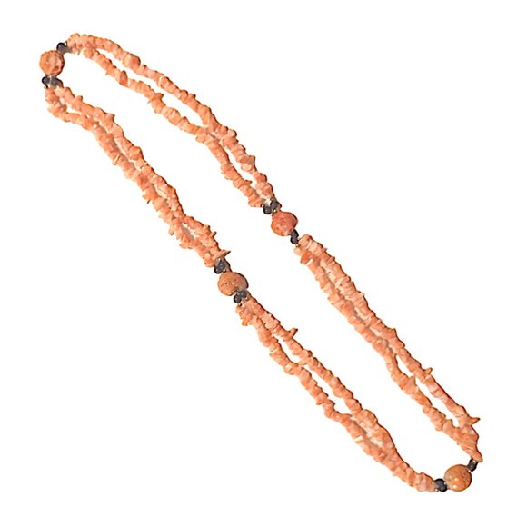 DISCO LEMONADE Vintage Natural Angel Skin Coral Beaded Necklace, Angelskin,Angel - Picture 8 of 16